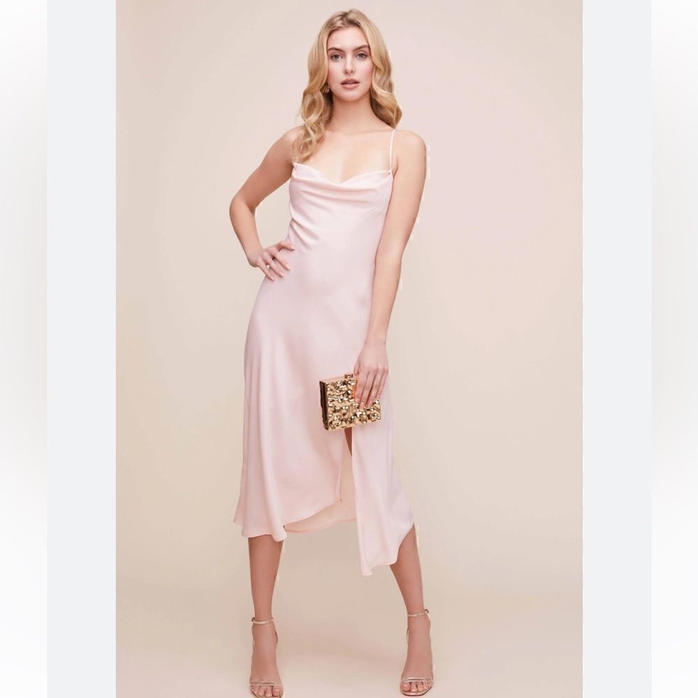 Astr The Label Gaia Midi Dress Pale Blush Size S